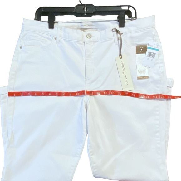 Vintage America NWT16/33  Denim Embroidery Pockets Weekend Crop denim jeans - Picture 8 of 10